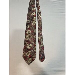 Stefano Milano Red/Gold Floral Silk Tie Made‎ In Italy